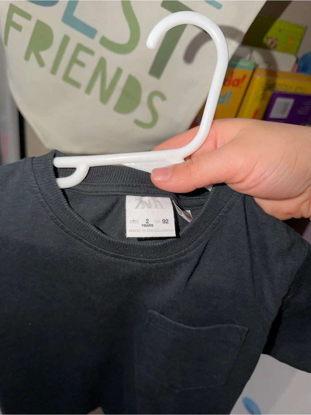 Zara Black Short Sleeve Pocket Tee